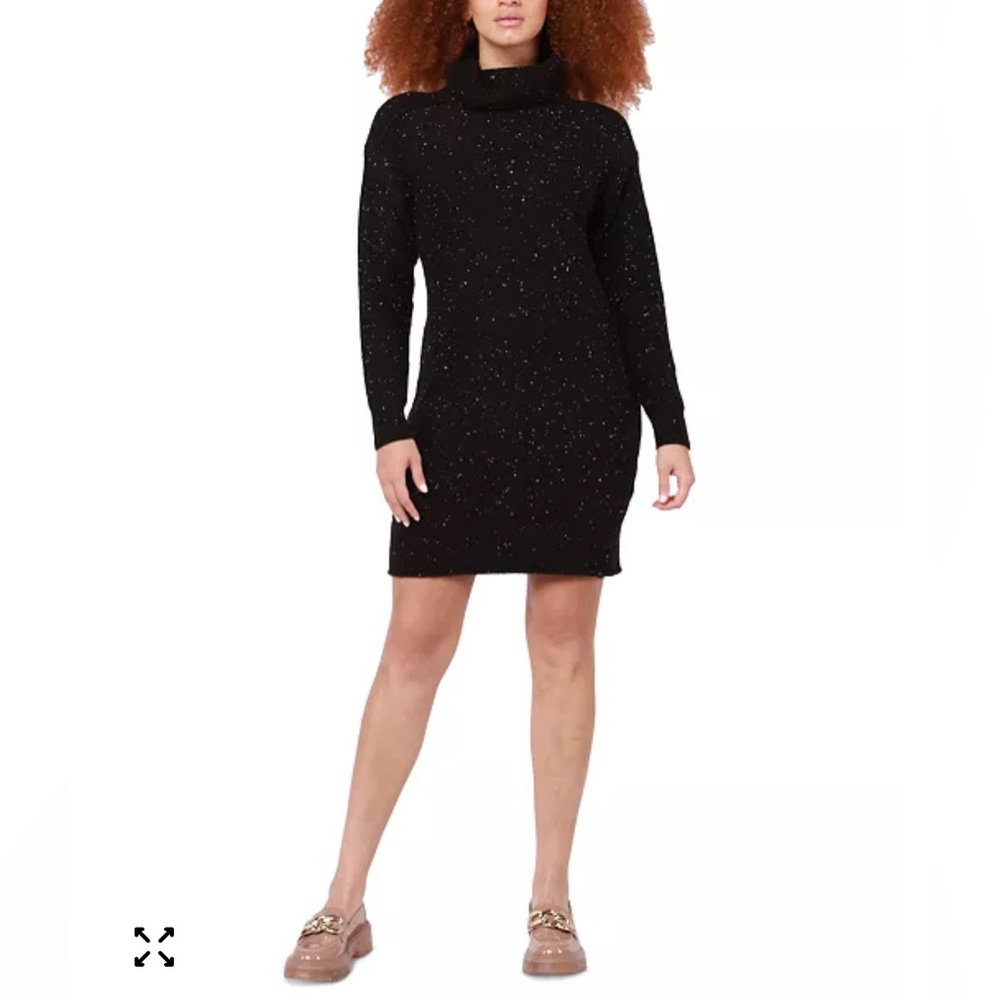 Black Tape Black Sparkle Sweater Dress Size S NWT Long Sleeve Open Back